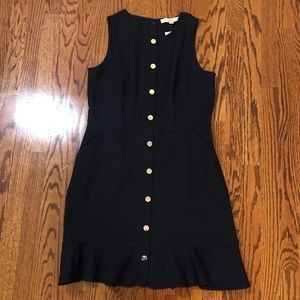 Loft Petite Navy Sleeveless Dress with Pockets